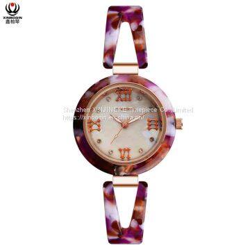 XINBOQIN Manufacturer Custom LOGO Latest Model Modern Lady Fashion Brand Luxury Waterproof Acetate Watch photo-3