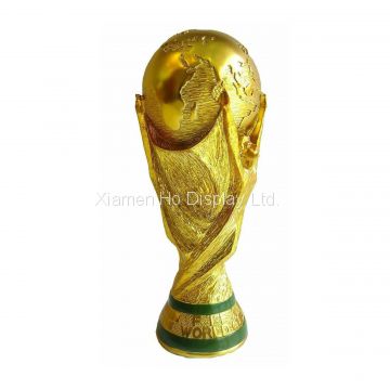 Hodisplay Custom Golden Resin World Cup Trophy Visual Merchandising Display Manufacturer