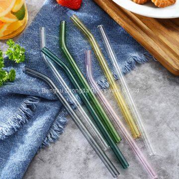Recyclable Clear & Colored Customization 8mmx200mm Custom Logo Glass Drinking Straw Custom Glass Straw photo-5