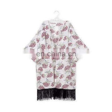 Hot sale baby girls double needle tassels cardigan fringe baby clothes