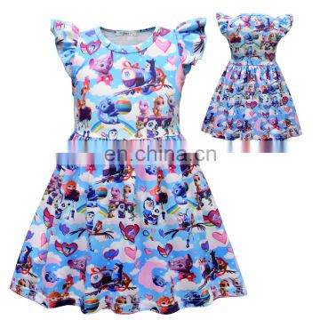 2020 Summer Girls Dress Print Cartoon Wholesale Children's Clothing