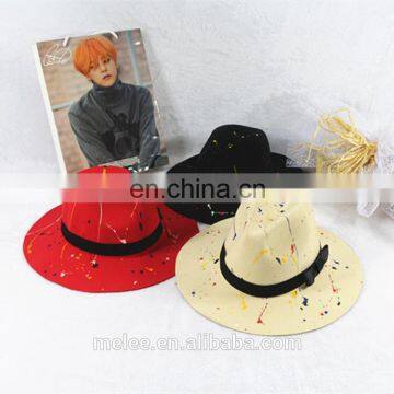 10colors 2021 New Fashion Adult Graffiti Hat Woman Wide Brim Jazz Fedora Hats for Women photo-2