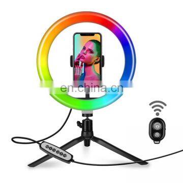 Newest 10 Inch Selfie Ring Light Photography Lighting Led RGBW Ring Light 32 Colors With Tripod Stand
