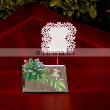 classic reflective  decorations set affordable glass mirror candle plate tray for wedding or party anniversary table mirror