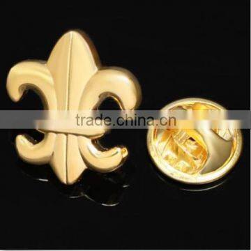 Free Sample No MOQ Gold Lapel Pin Badge Hat / Tie Tack Pin Brooch