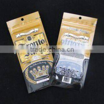 Aluminum foil Plastic cigar bag with zipper