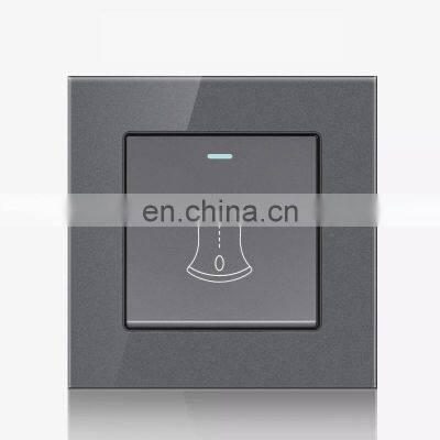 Switch Doorbell Shutter Crystal Tempered Glass 86*86mm Wall Exterior Wall Power Outlet Wall Power Outlet