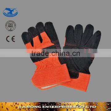 Half Fabric Half Leather Gloves Hand Made Leather Gloves LG021