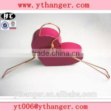 hot sale wide shoulder copper metal wire hanger for coat