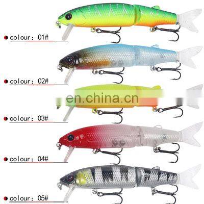 Wholesale Plastic Baits  Floating Fishing Lure  11.3cm 13.7g Two Sections With Soft Tail Minnow Plastic Suspend Lure