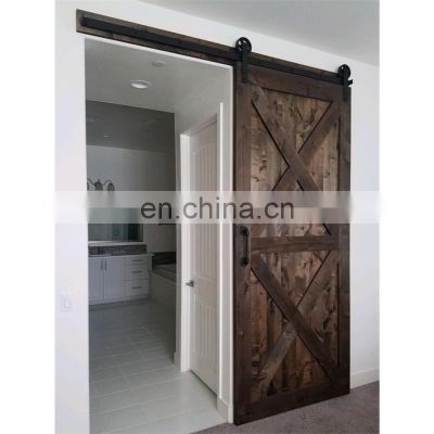 Black Steel Frame Sliding Barn Door with roller and fittings