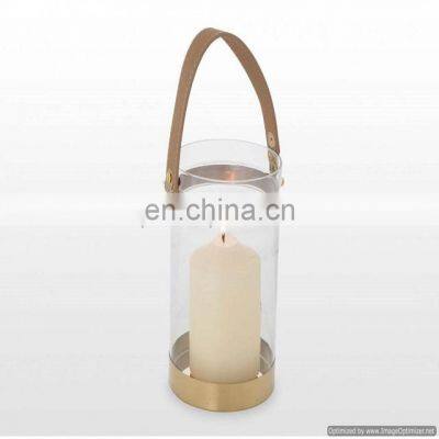 round gold glass candle votive