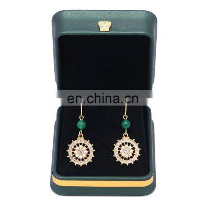 Fadeli factory wholesale custom logo plastic green jewelry earring box