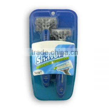 rubber handle triple blade disposable razor