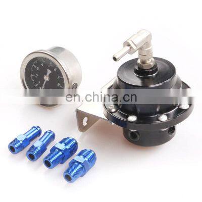 Car Refit Universal L Type Adjustable Fuel Pressure Regulator for chevrolet with Pressure Gauge