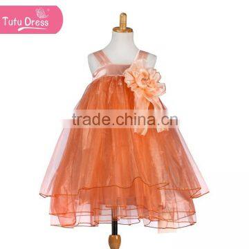 Nice design beautiful orange gift skirt tutu dress for girls