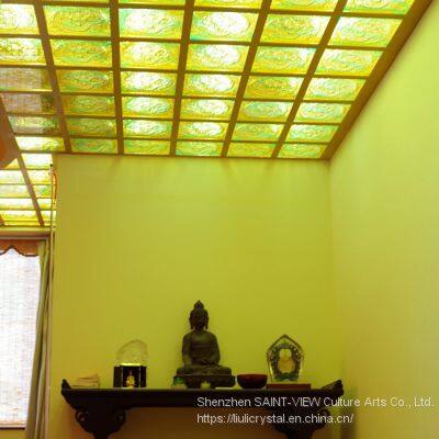 Crystal Glass Liuli Buddha Statues Wall Decor Tiles for Architecture Customize photo-5
