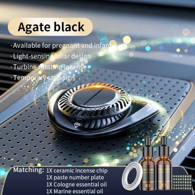 2022 Luxury Solar Power Rotate Aroma Car Perfume Diffuser Scent Air Freshener Aromatherapy Hidden Temporary Phone Number Interior Accessories photo-3