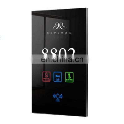 Customizing Hotel Apartment Smart Electronic Door Display Glass Panel Electric Number LED Doorplate