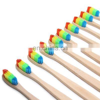 New Products Rainbow Color Soft Medium Bristle Bamboo Toothbrush With Private Label hotel  Bamboo Toothbrush