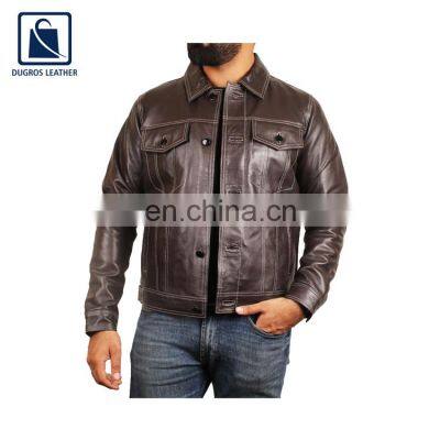 Factory Direct Sale Good Quality Elegant Design Stylish Look Genuine Leather Jacket for Men photo-2