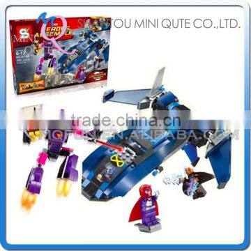 Mini Qute Senye Marvel Avenger super hero X-man Fighter plane chariot building block action figures educational toy NO.SY 308