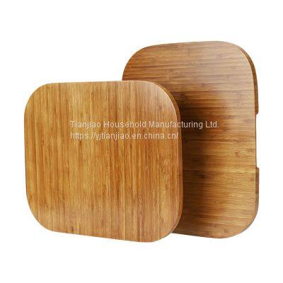 High Quality Square Organic Natural Bamboo Cutting Board with Handle Cheese Charcuterie Kitchen Chopping Block