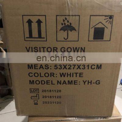 SMS Polypropylene Disposable White Lab Coat With Knit Collar and Cuff photo-5