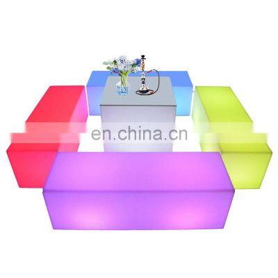 outdoor garden furniture illuminated light led sofa with color lighting led light  bar furniture chairs tables sofa set