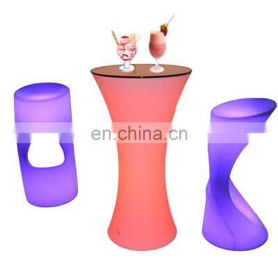 coffee shop table and chair flashing portable bar commercial furniture decoration bar lounge led chair