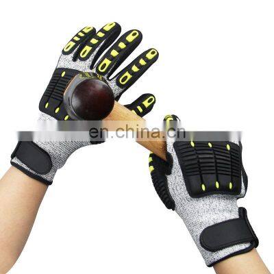 TPR  Construction Industrial Cut Resistant Protective Impact Hand Safety Mechanic Working Gloves