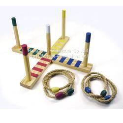 Outdoor Wooden Ring Toss Game Set Lawn Backyard Ring Toss photo-3