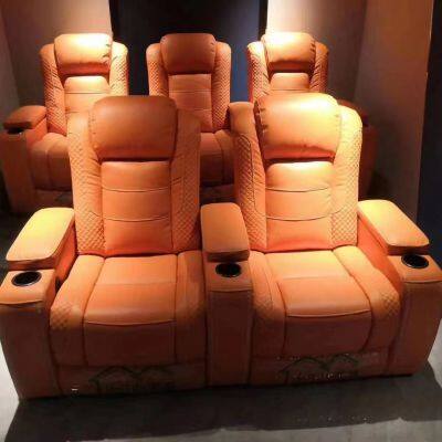 High-end home theater sofa audio studio all leather sofa home movie hall electric multi-function sofa combination