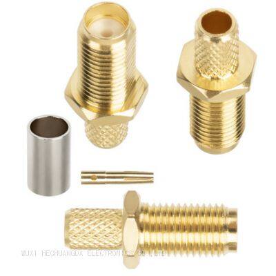 SMA-KY-3 Female Positive Electrode Crimp RF Connector for SYV50-3/RG58/3D-FB/LMR200 Cable for Communication