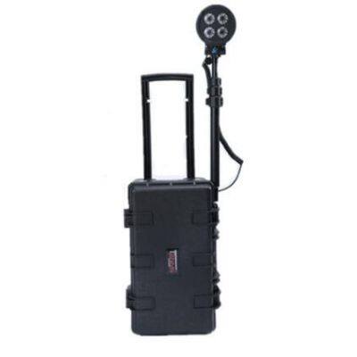 Generator-Powered Mobile Light Tower with Remote Control and Auto Shutoff