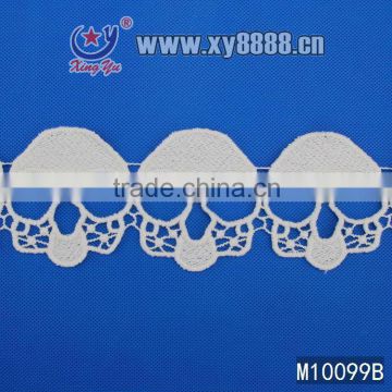 Embroidered skull Cotton Trim for Garment Lace