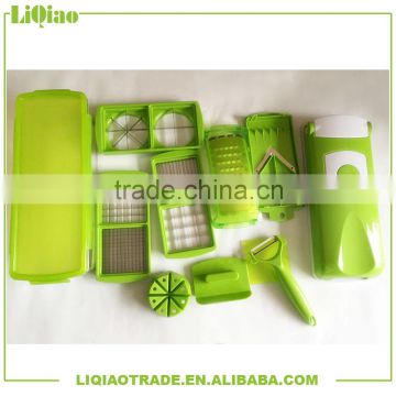 Plastic multifunctional chinese vegetable cutter 12 pieces set