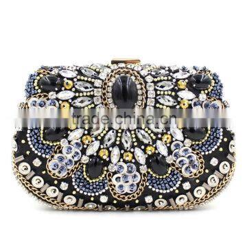 hot sale Heavy manual big stone ambroidered clutch bag