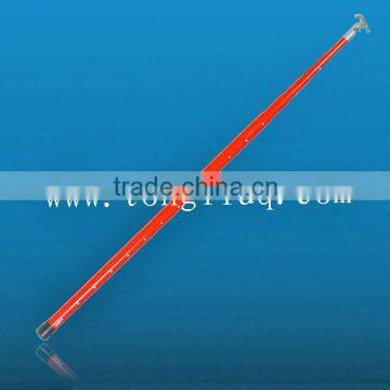 Telescopic measuring rod with push button