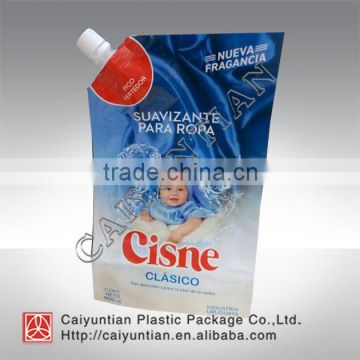 Stand up packaging bag with spout detergent bag