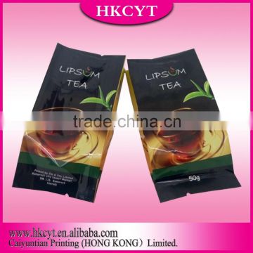 china custom tea plastic bag/ manufacturer custom tea kraft paper bag