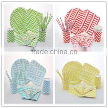 Disposable Paper Tableware SGS Certificated Food Safe Paper Tableware Set