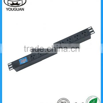 1u standard 8 ways PDU with Current voltmeter show control