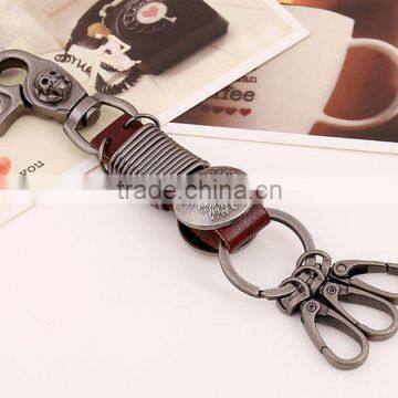 Handmade High Quality Real Ostrich Leather Keychain Leather Key Holder Key Chain photo-3