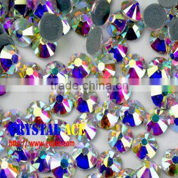 Tornaszol rainbow crystal AB Hot fix strass, iron-on strass,korean hotfix strass SGS tested lead free nickel free