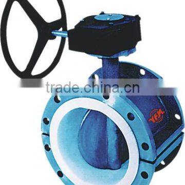 Half bore PTFE Lined Butterfly Valve corrosion resistant