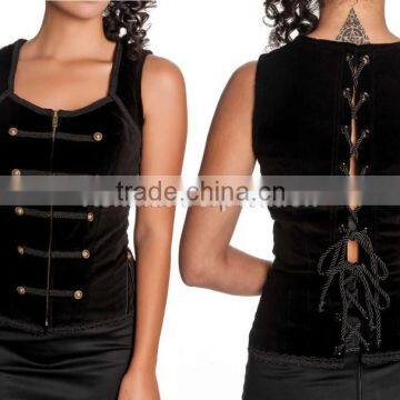 GOTHIC STYLE TOP VELVET MATERIAL WITH FRONTSIDE ZIP