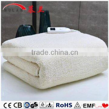 Anti-pilling Synthetic wool heated throws bed blanket