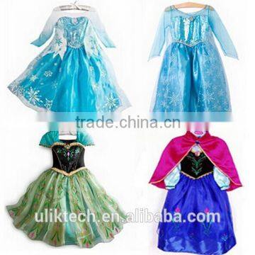 china wholesale frozen elsa costumes for girls frozen kids party dress for children 100-160cm