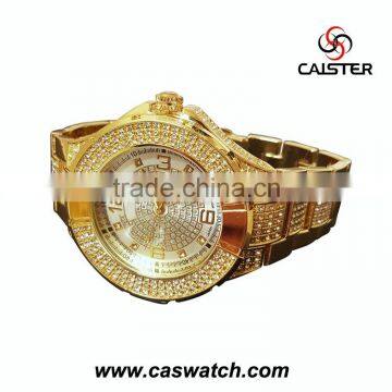 Large face Hip Hop Bling Bling Watch, stainless steel strap men's watch, fancy quality shiny watch